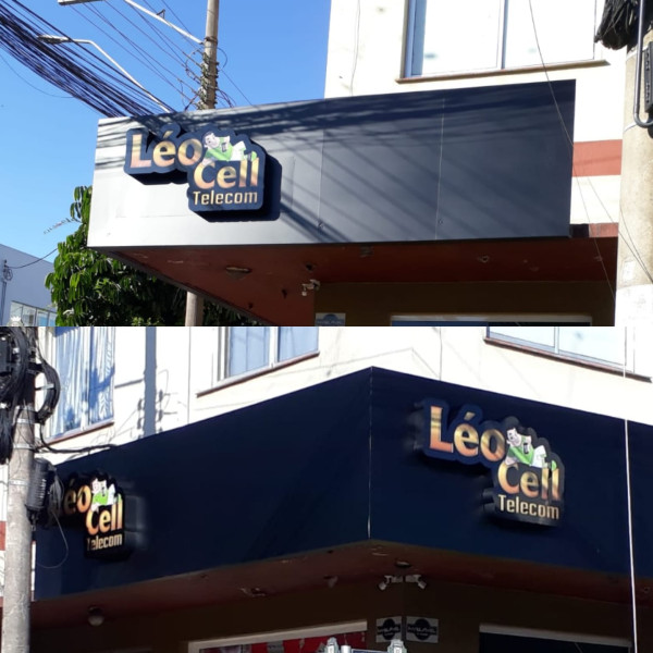Reforma Facha em ACM c/ Logomarca em Led Iluminado